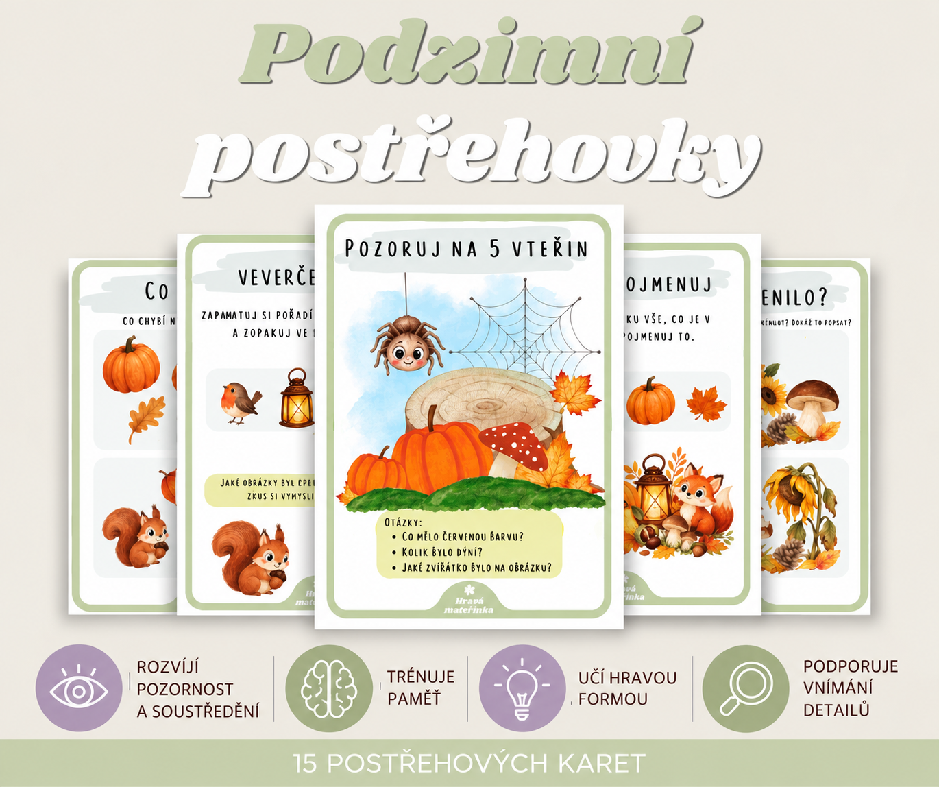 Podzimní postřehové karty